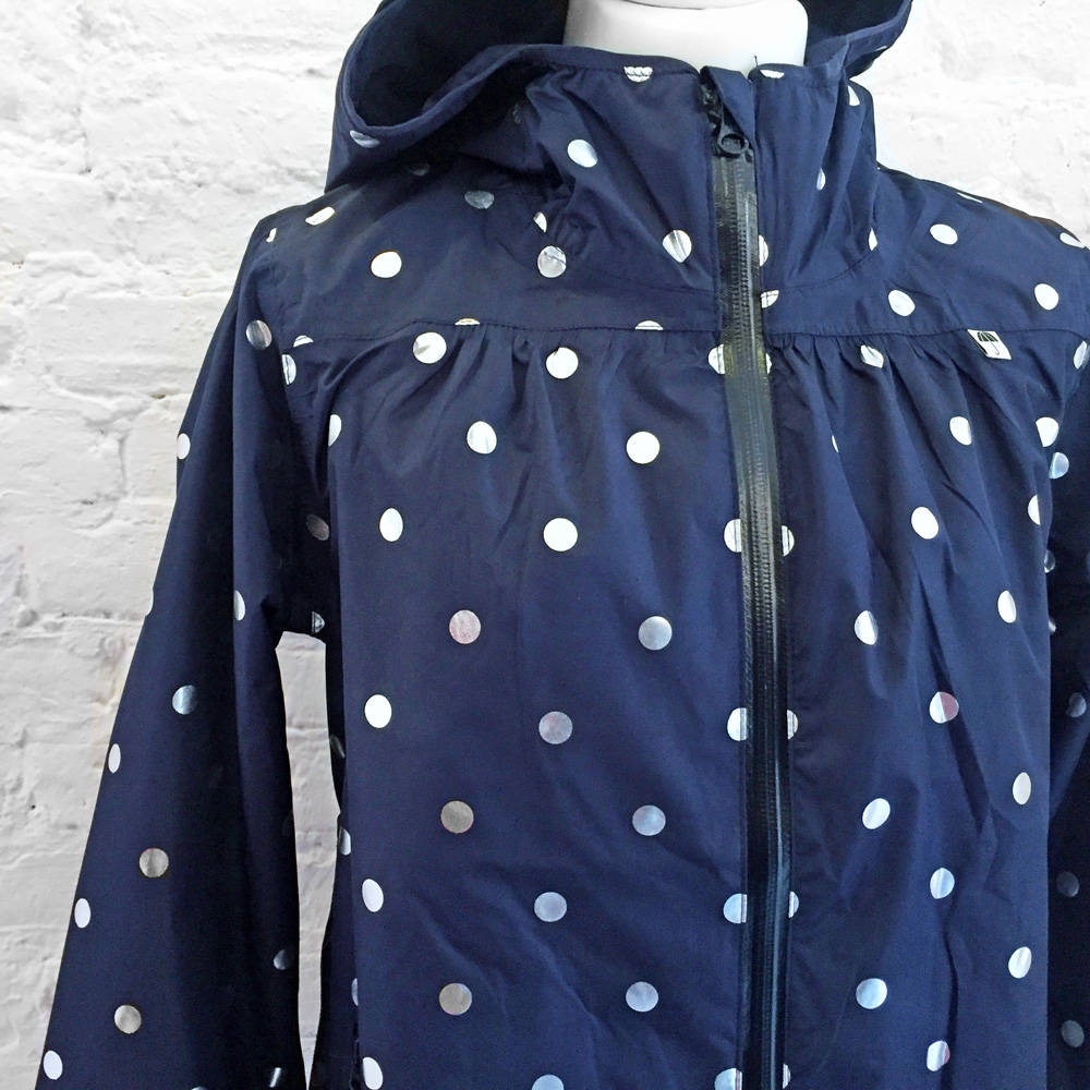 Danefae Helen Rainjacket Navy Silver Dots