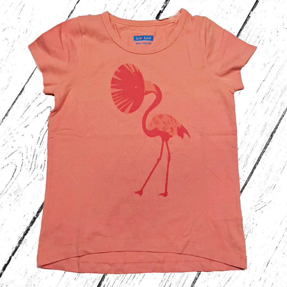 Liv und Lou T-Shirt Olijfje Coral Almond Flamingo