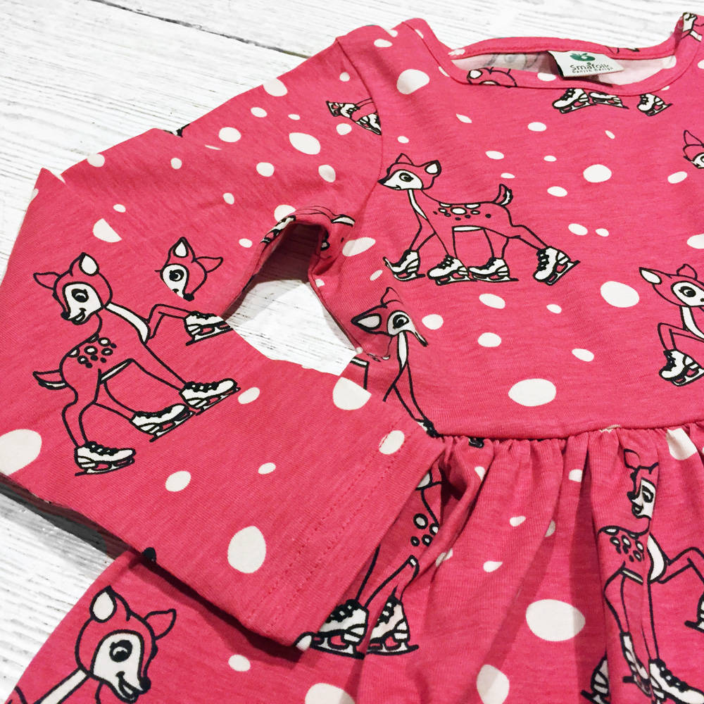 Smafolk Dress with Deer on Skates