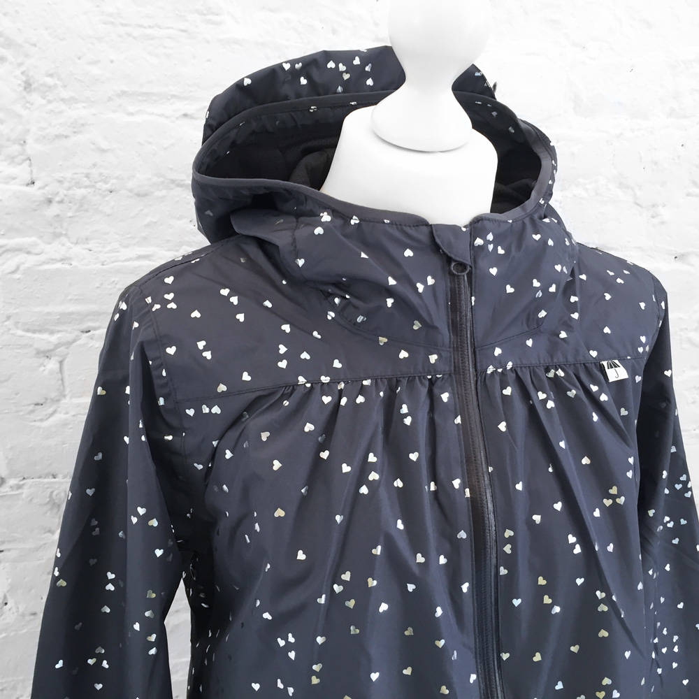 Danefae Helen Rainjacket dark grey Silver Hearts