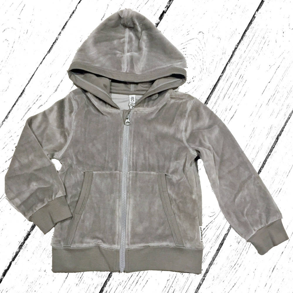Maxomorra Cardigan Hood Velour light Grey