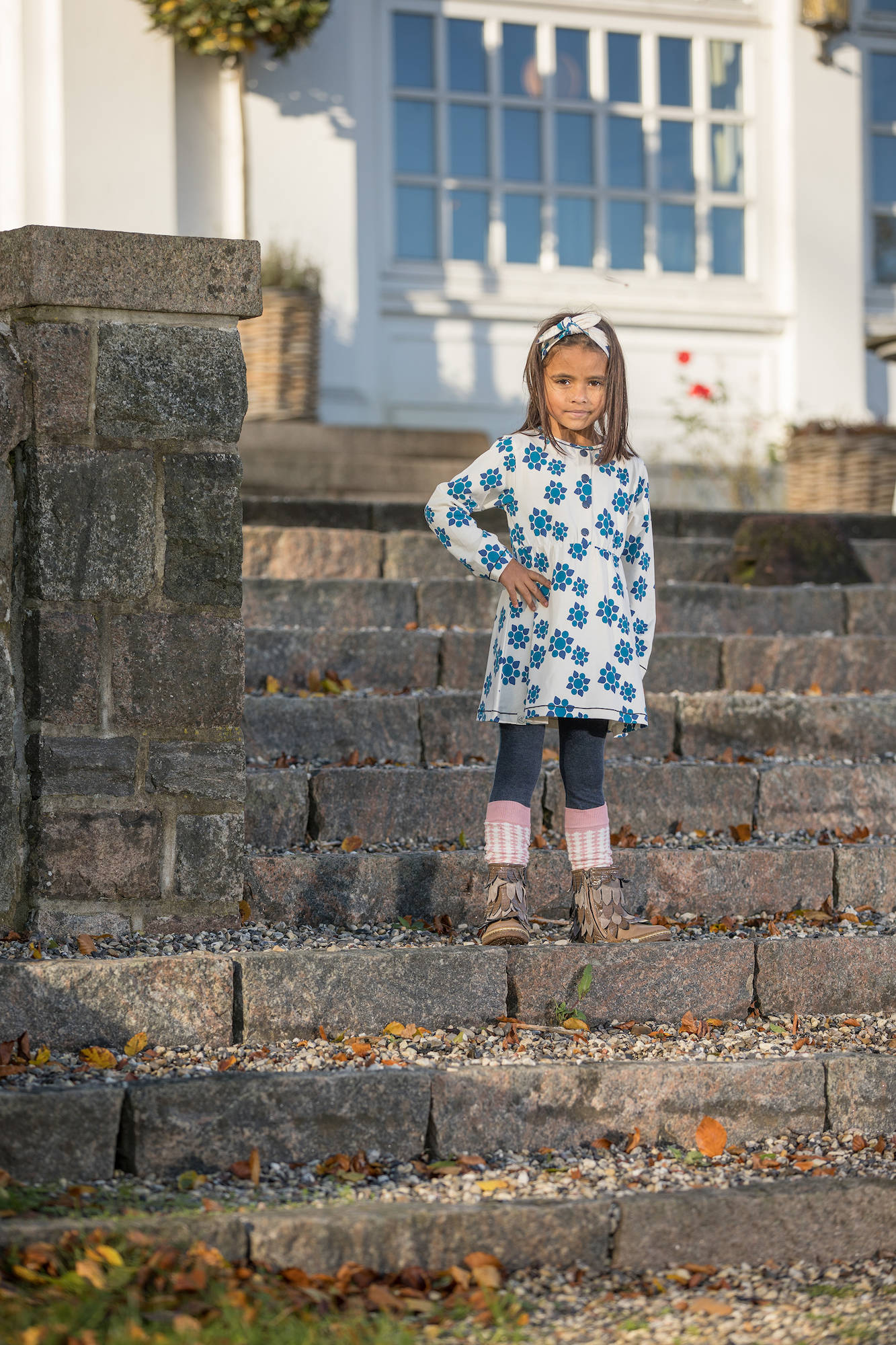 Albababy Jennifer Dress Seaport Big Wild Flower