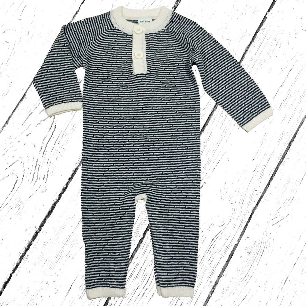 Mini A ture Merino Vilhelm Romper Sky Captain Blue