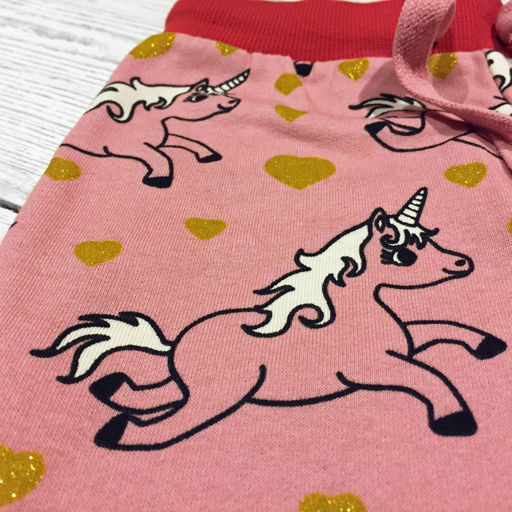 Smafolk Sweat Pants with Unicorn Glitzer