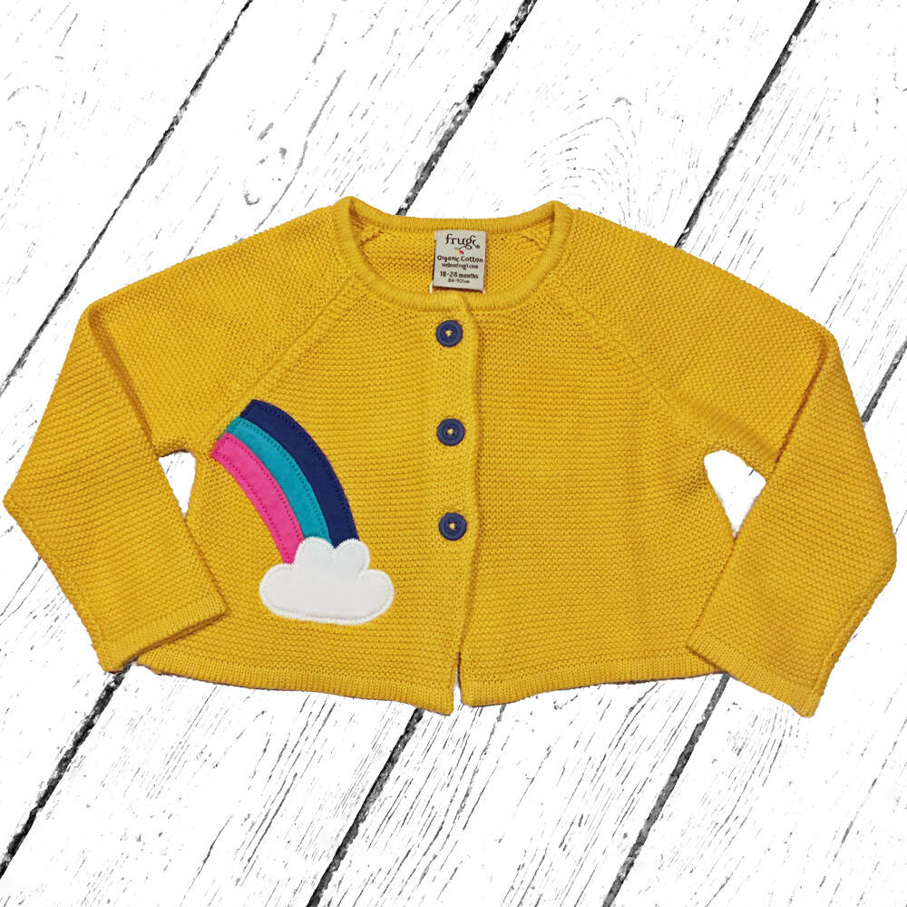 Frugi Strickjacke Annie Applique Cardigan Cloud