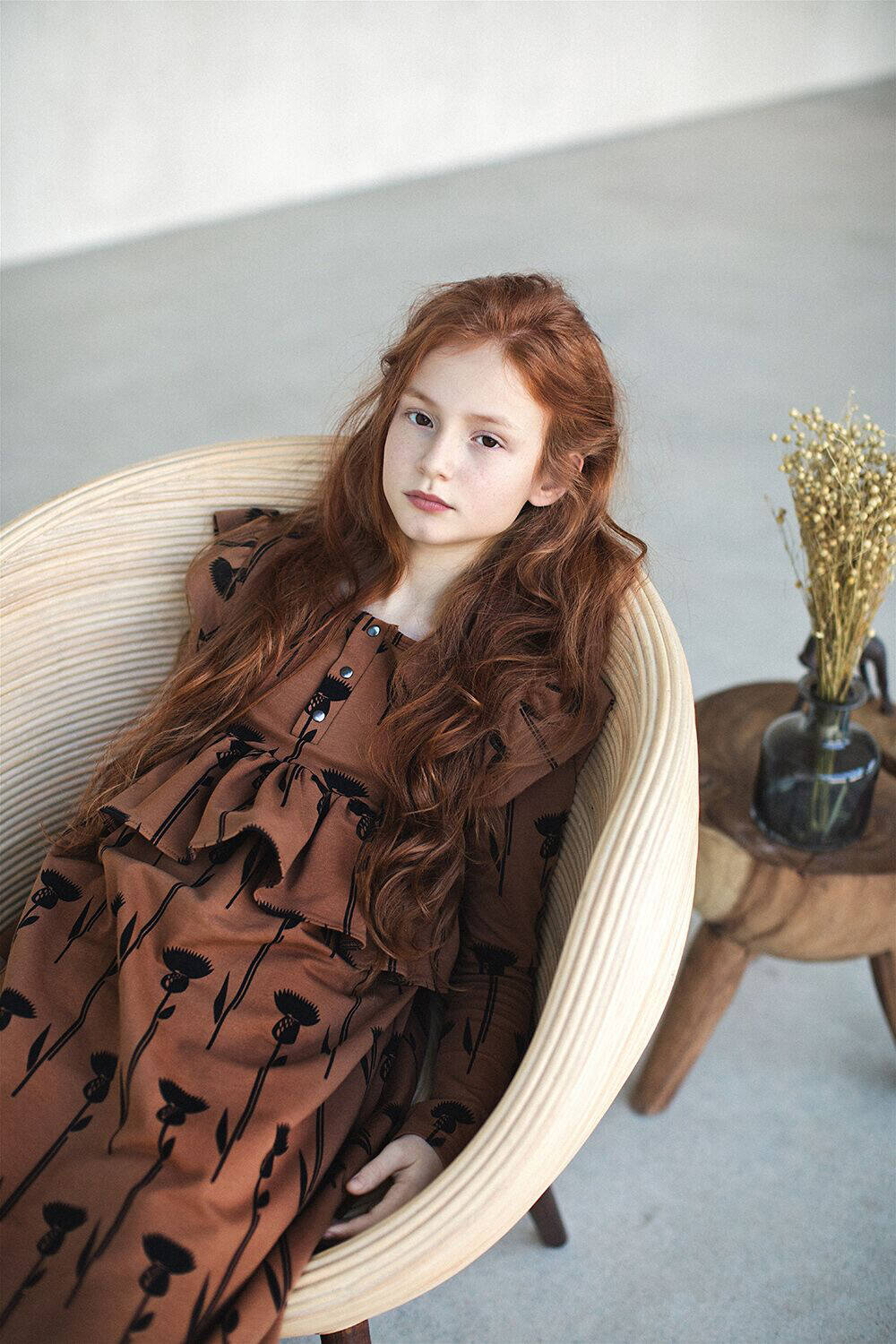 Zezuzulla Kleid Mimi Dress Thistle on Cinnamon