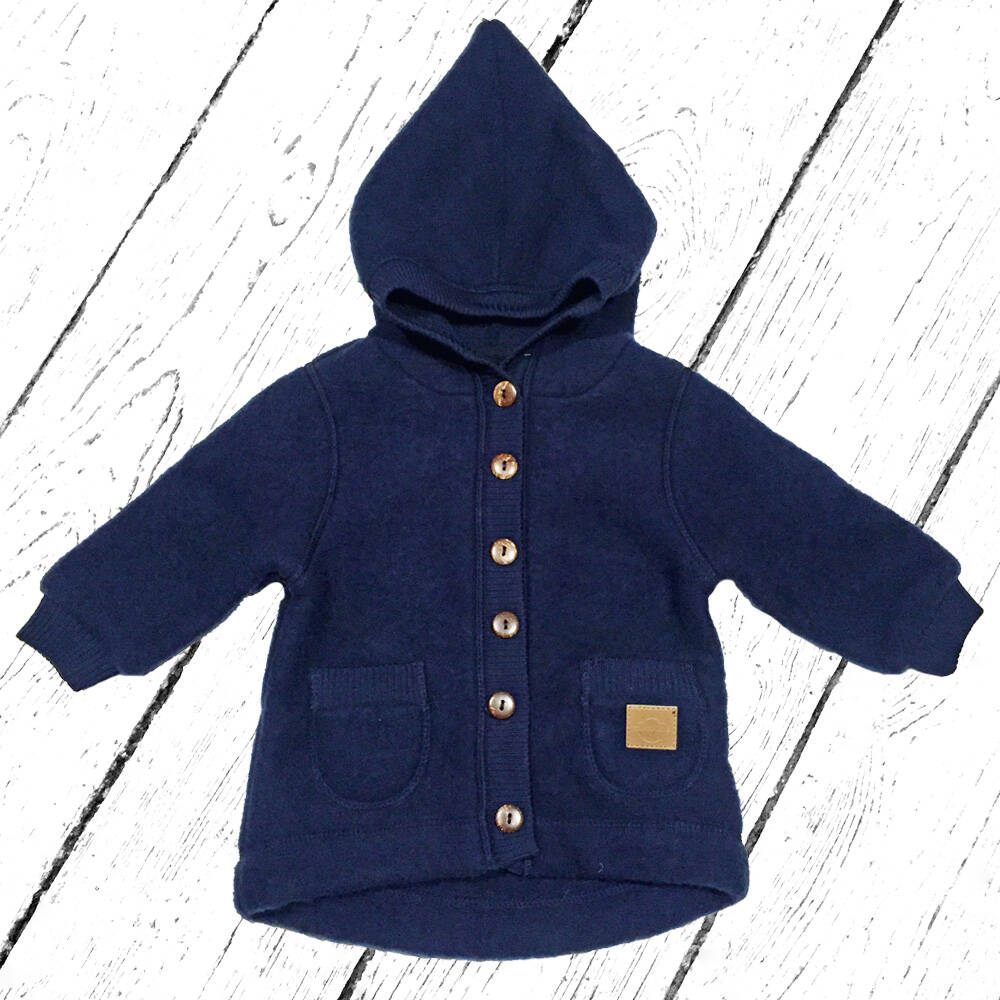 Mikk-Line Jacke Merino Wool Cardigan with Hood Blue Nights