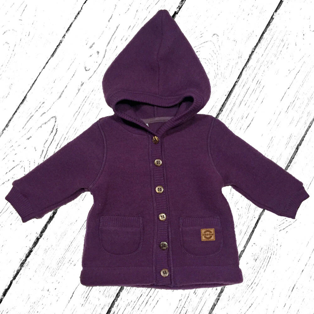 Mikk-Line Jacke Merino Wool Cardigan with Hood Hortensia
