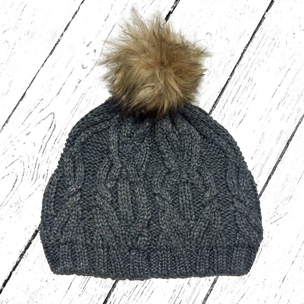 Mikk-Line Strickmütze Heavy Knit Cable Hat Grey Melange