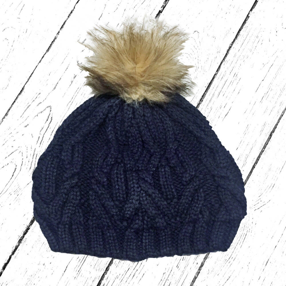 Mikk-Line Strickmütze Heavy Knit Cable Hat Blue Nights