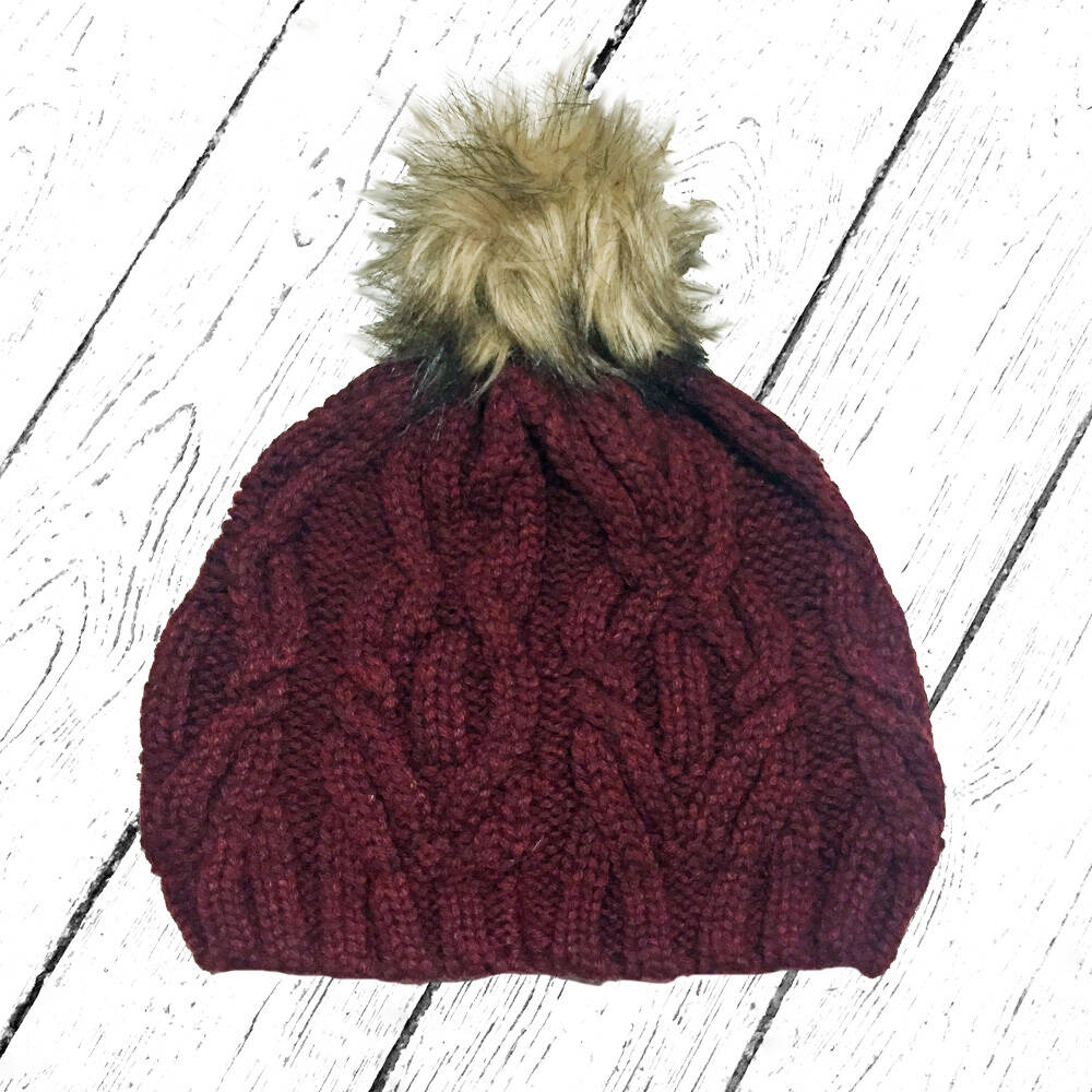 Mikk-Line Strickmütze Heavy Knit Cable Hat Burnt Russet