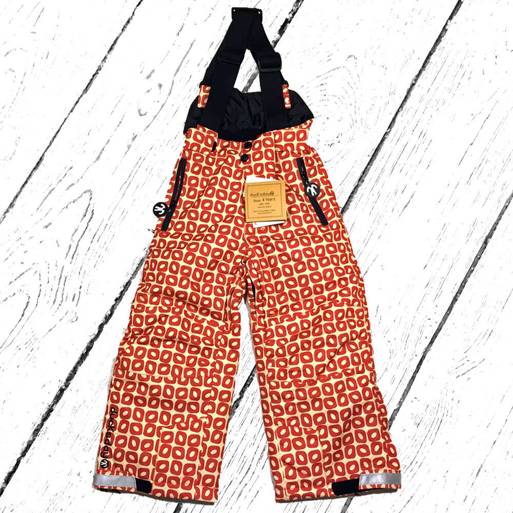 DucKsday Schneehose Lined Winterpants with Braces Funky Red
