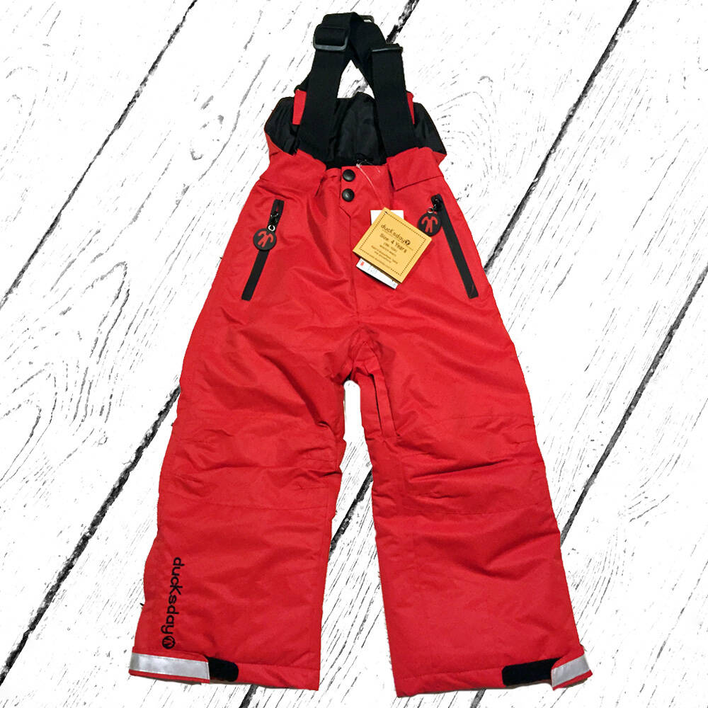 DucKsday Schneehose Lined Winterpants with Braces Red