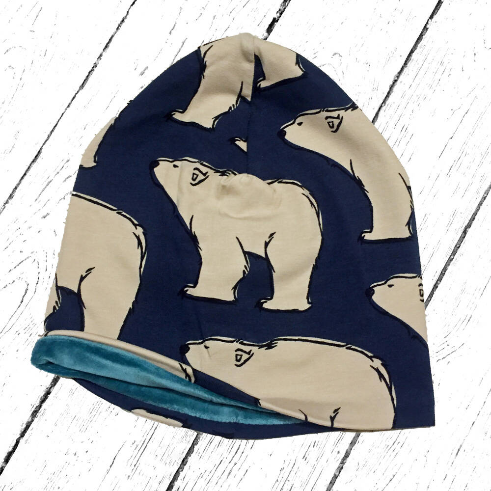 Maxomorra Mütze Hat Velour Polar Bear