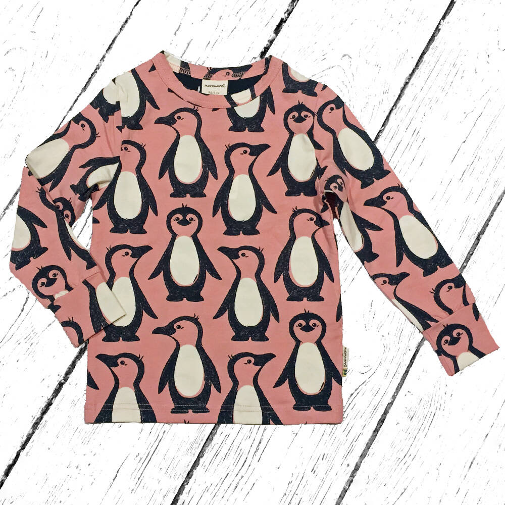 Maxomorra Shirt Top LS Penguin Family