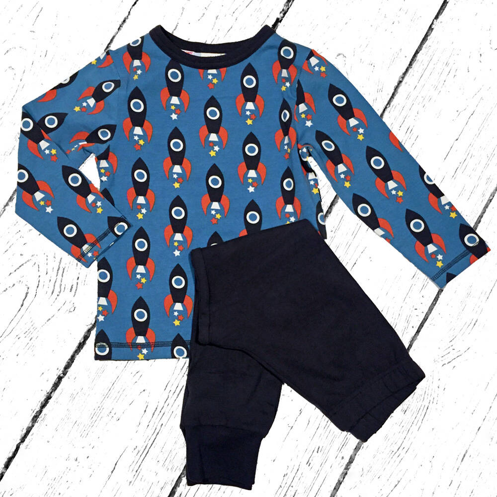 Maxomorra Schlafanzug Pyjama Set Moon Rocket