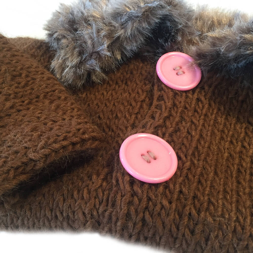 Mia Mohnstreusel Alpaka Strickjacke mit Flauschkragen