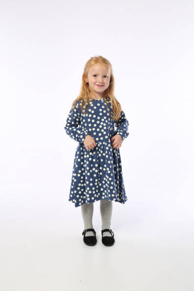 Danefae Kleid Merete Dress cold Slate Chalk BIG DOTS