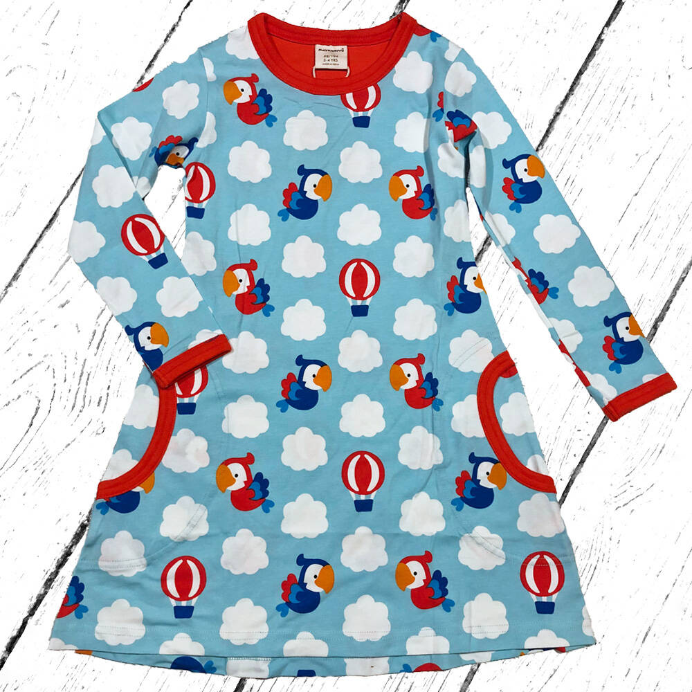 Maxomorra Kleid Dress PARROT SAFARI