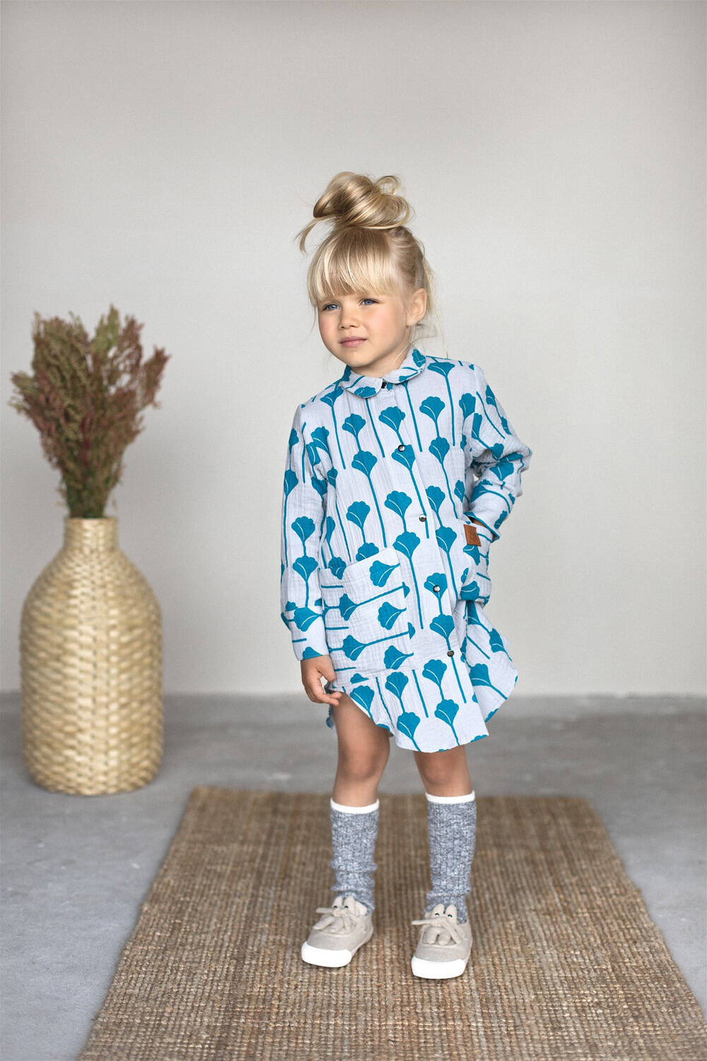 Zezuzulla Kleid Shirt Dress Blue Flora