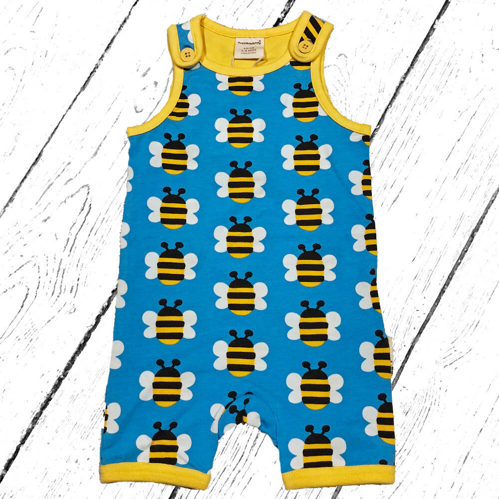 Maxomorra Trägeranzug Playsuit Short HUMBLE BUMBLEBEE
