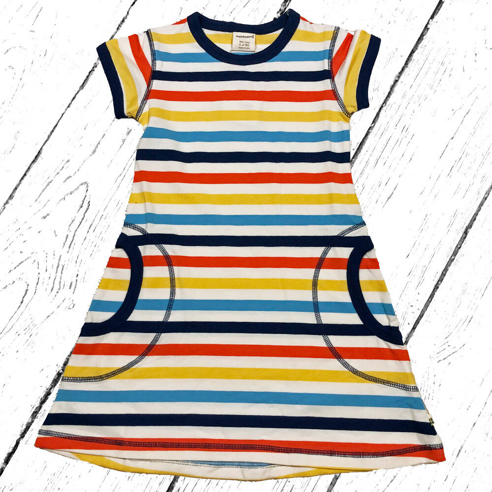 Maxomorra Kleid Dress SS STRIPE MILK