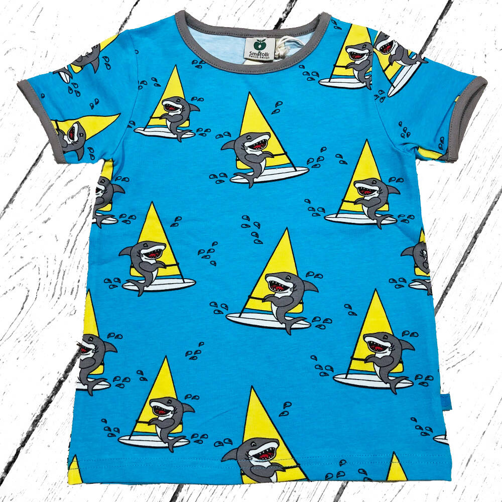 Smafolk T-Shirt with Surf Shark Blue Atoll