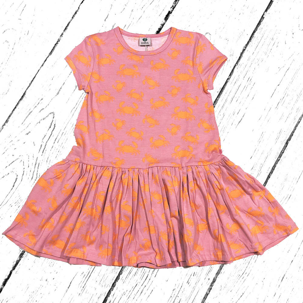 Smafolk Kleid Dress with Crabs Sea Pink