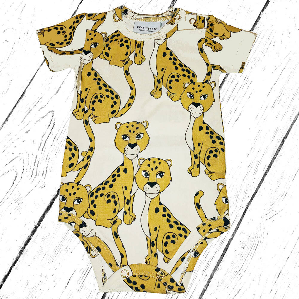 Dear Sophie Body Leo Ecru Short Sleeve Bodysuit