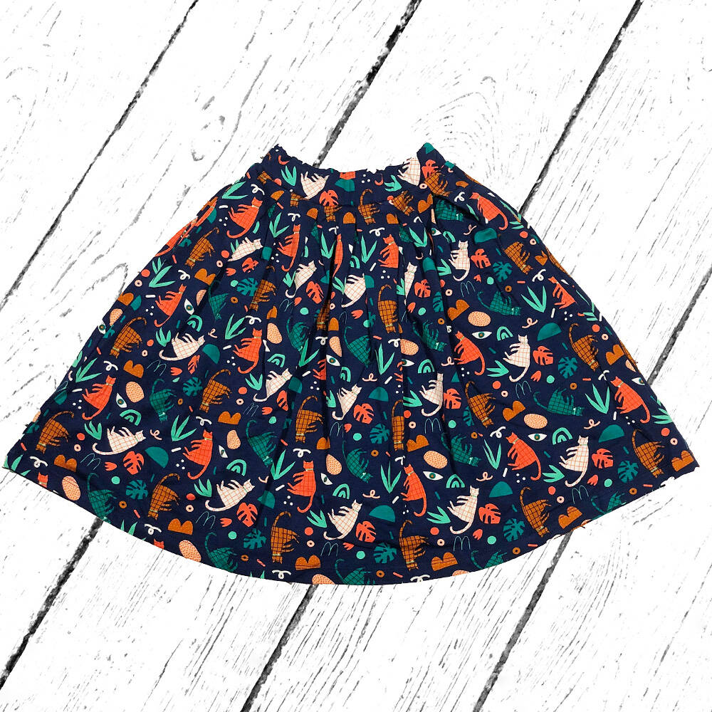 Lily Balou Rock SOHO Midi Skirt Groovy Cats