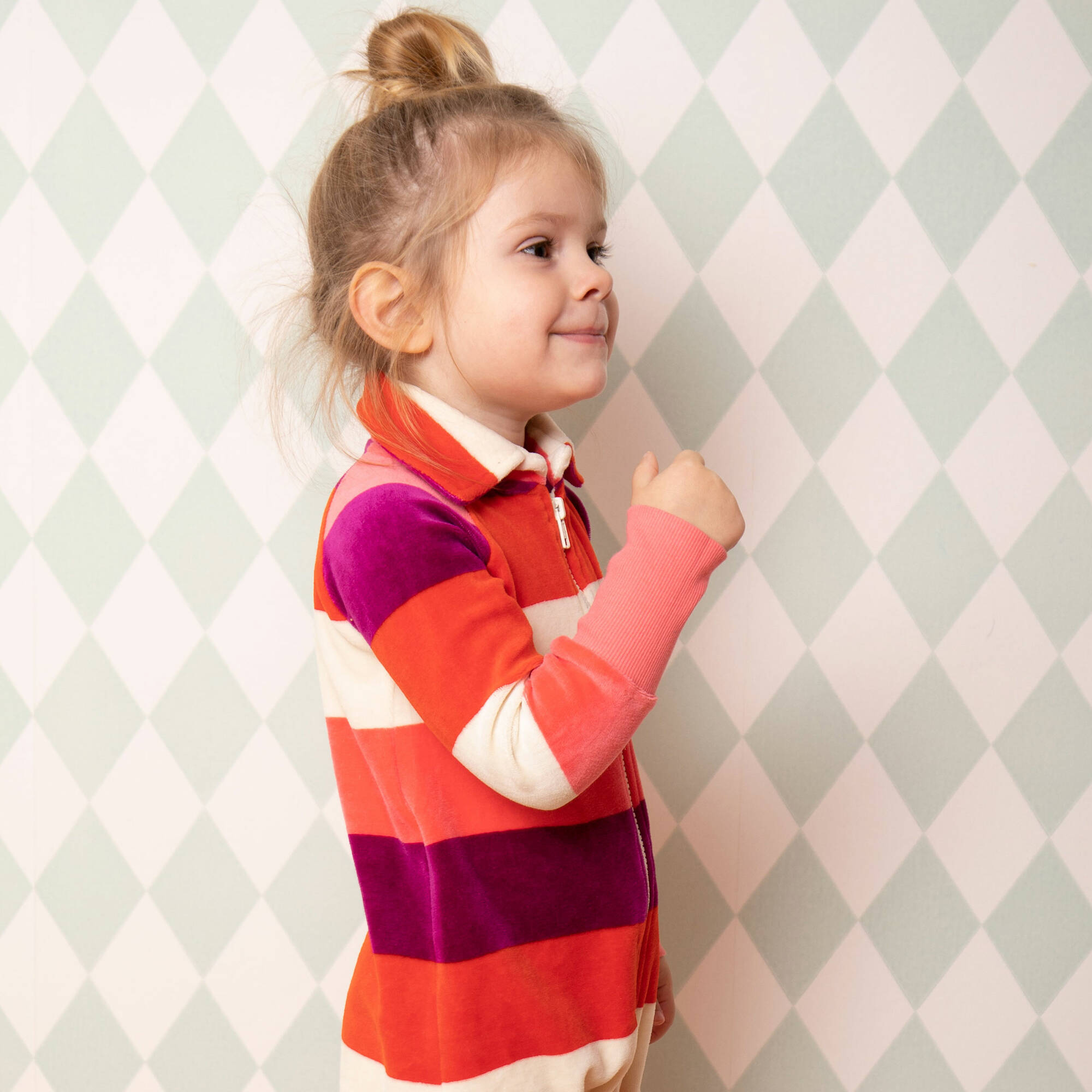 Albababy Nicki Overall Cosy Jumpsuit Wild Aster Love Stripe