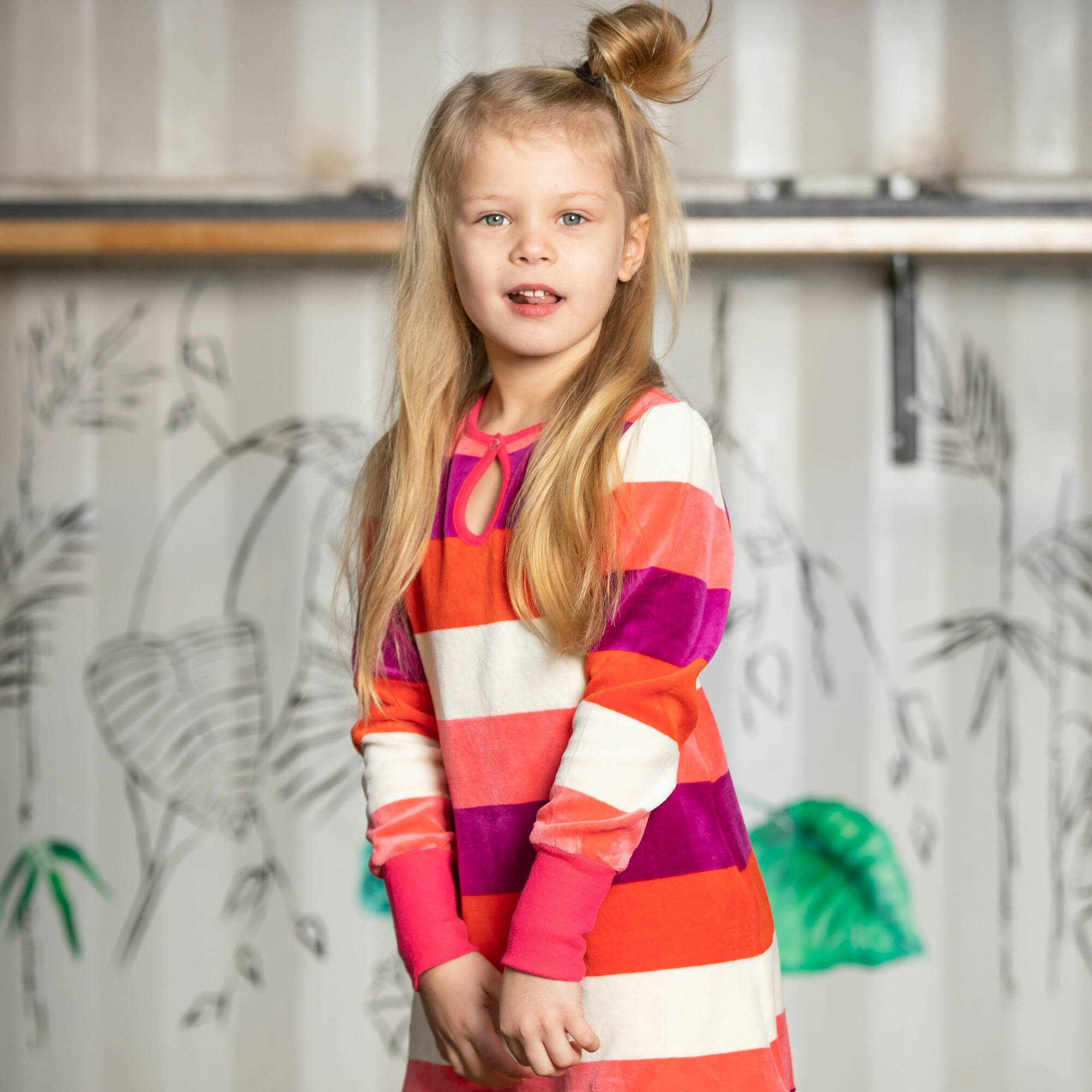Albababy Kleid Inge Dress Wild Aster Love Stripe