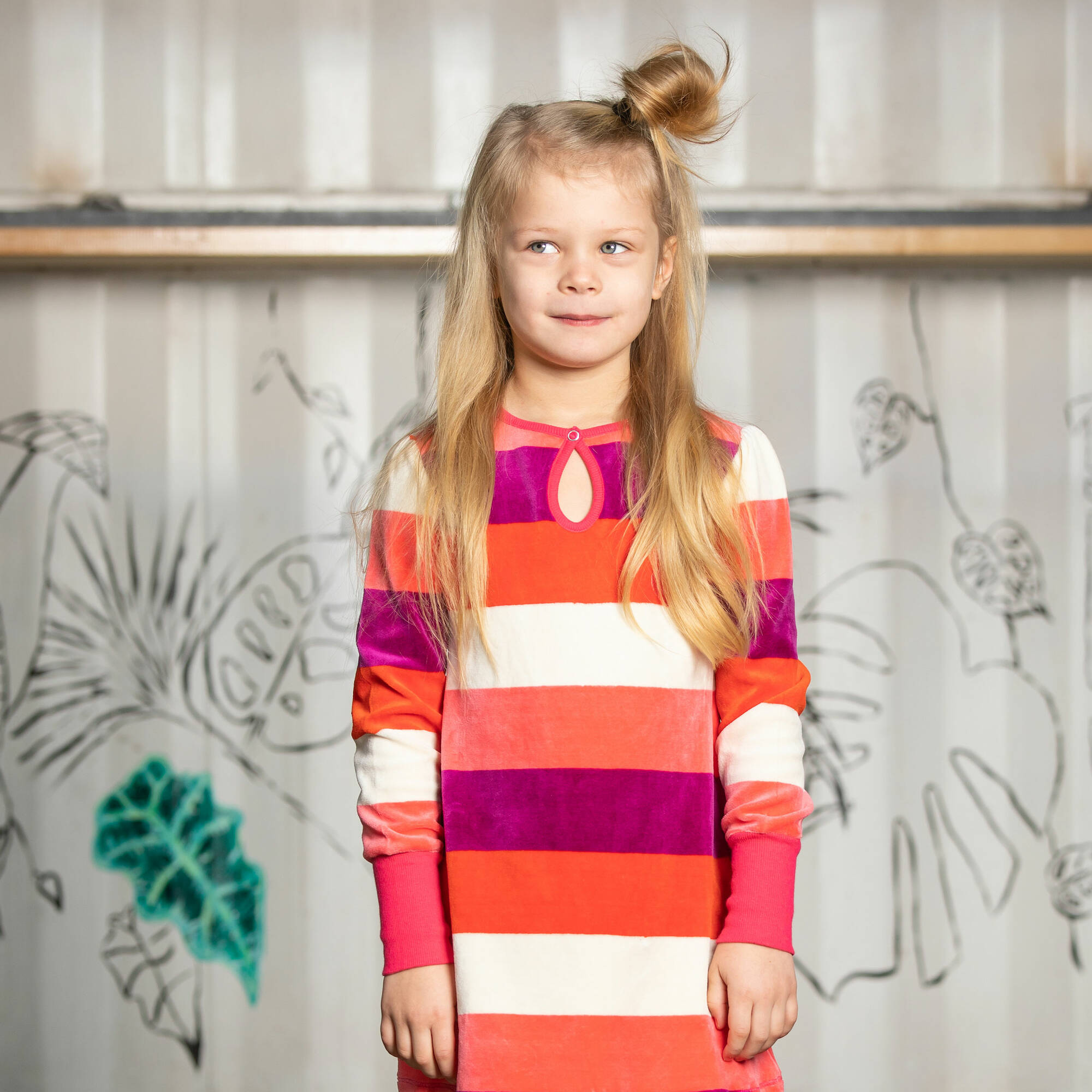 Albababy Kleid Inge Dress Wild Aster Love Stripe