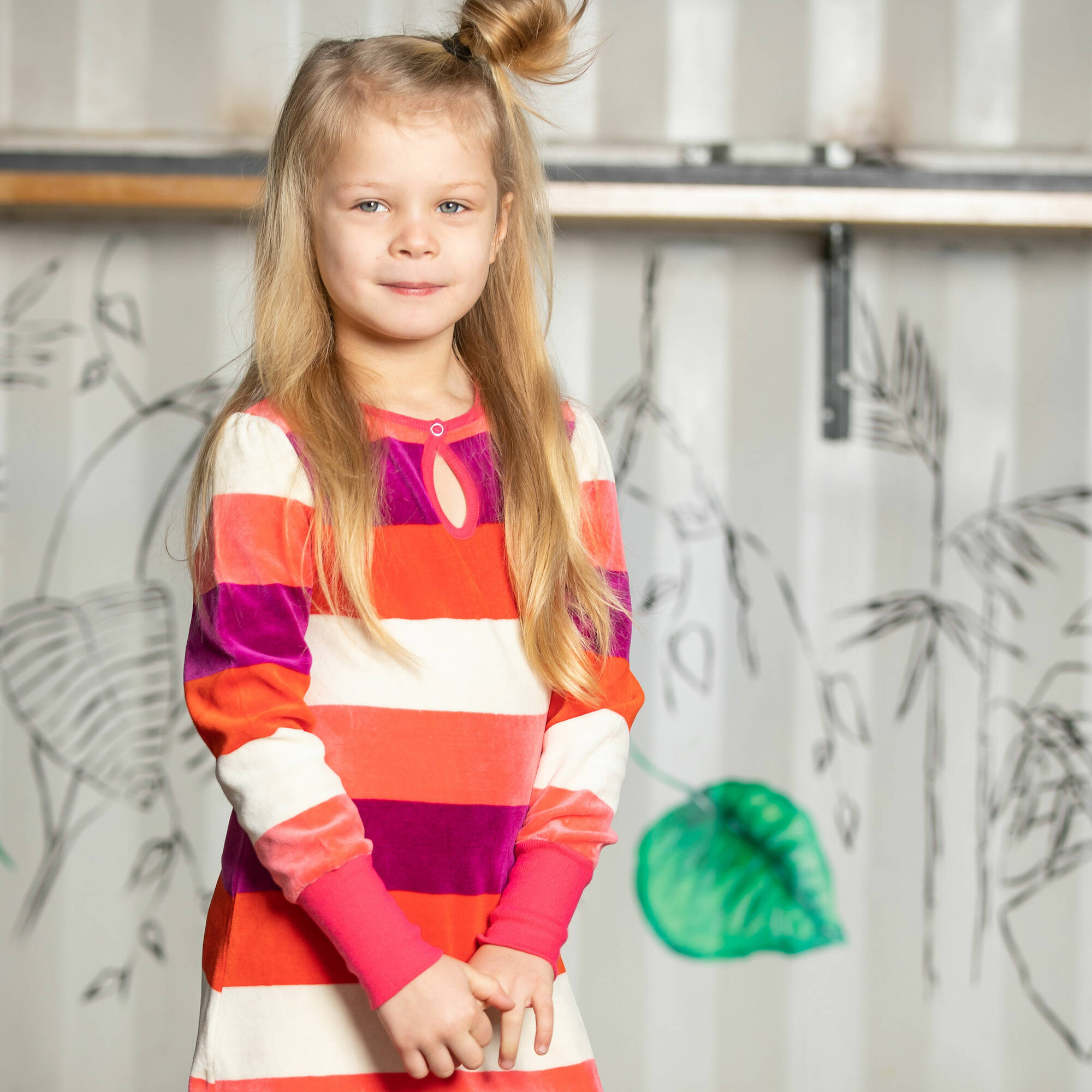 Albababy Kleid Inge Dress Wild Aster Love Stripe