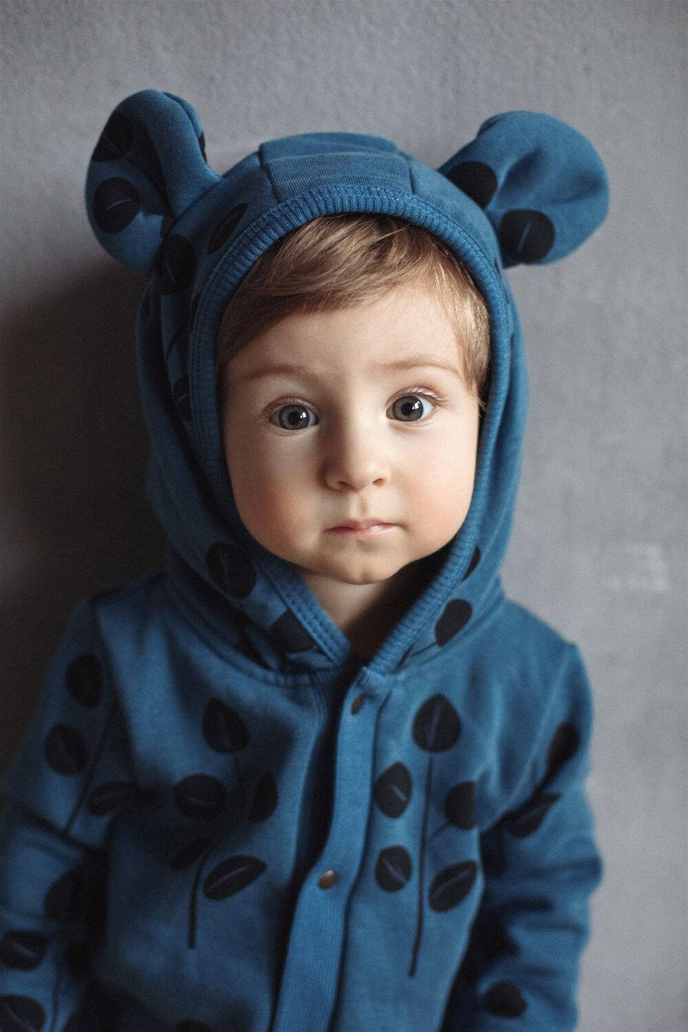 Zezuzulla Overall Eared Jumpsuit Leaves on Blue