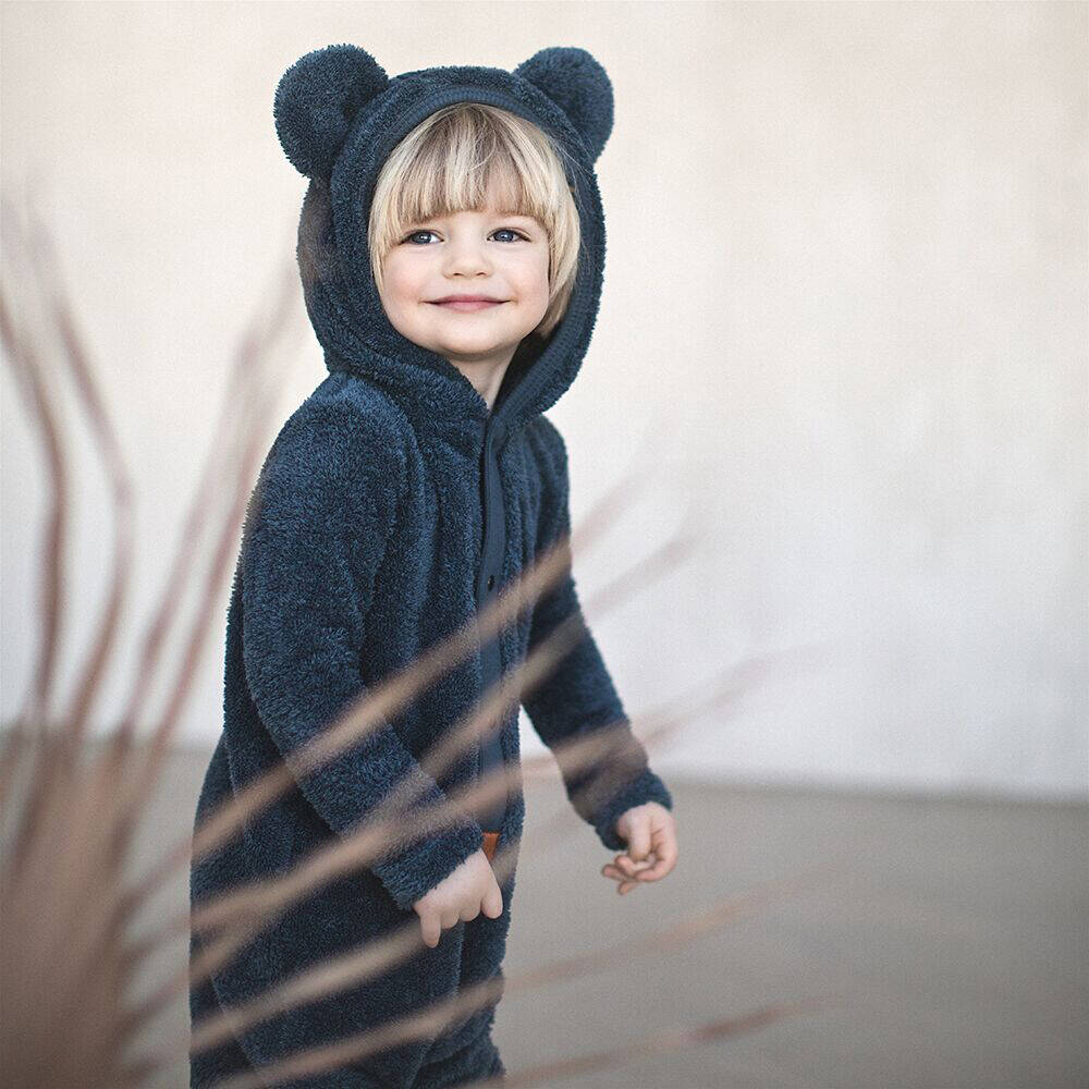 Zezuzulla Overall Eared Jumpsuit Fuzzy Graphite