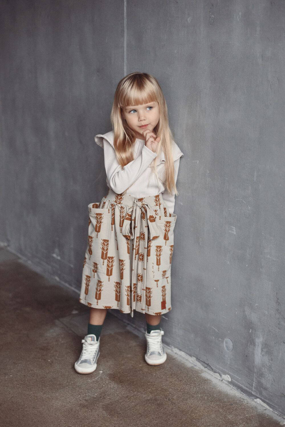 Zezuzulla Rock Pocketed Skirt Trees on Beige