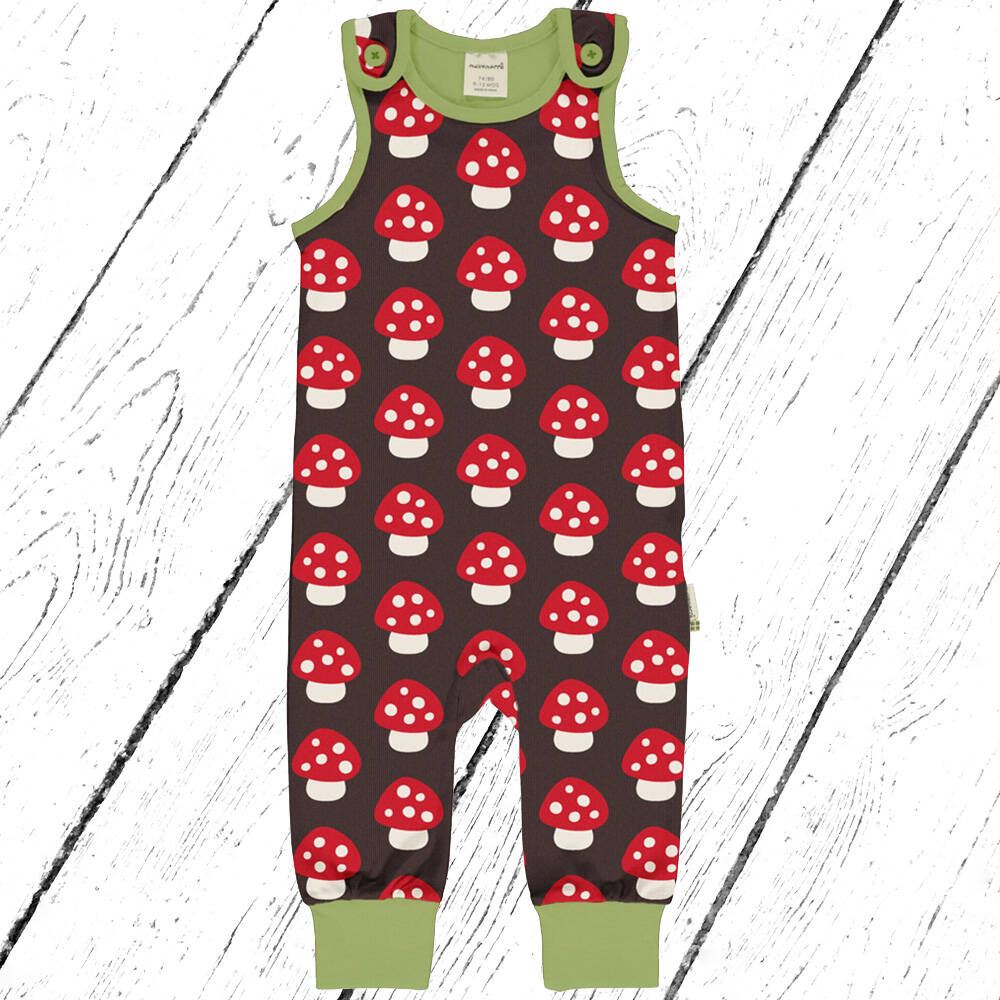 Maxomorra Trägeranzug Playsuit MUSHROOM