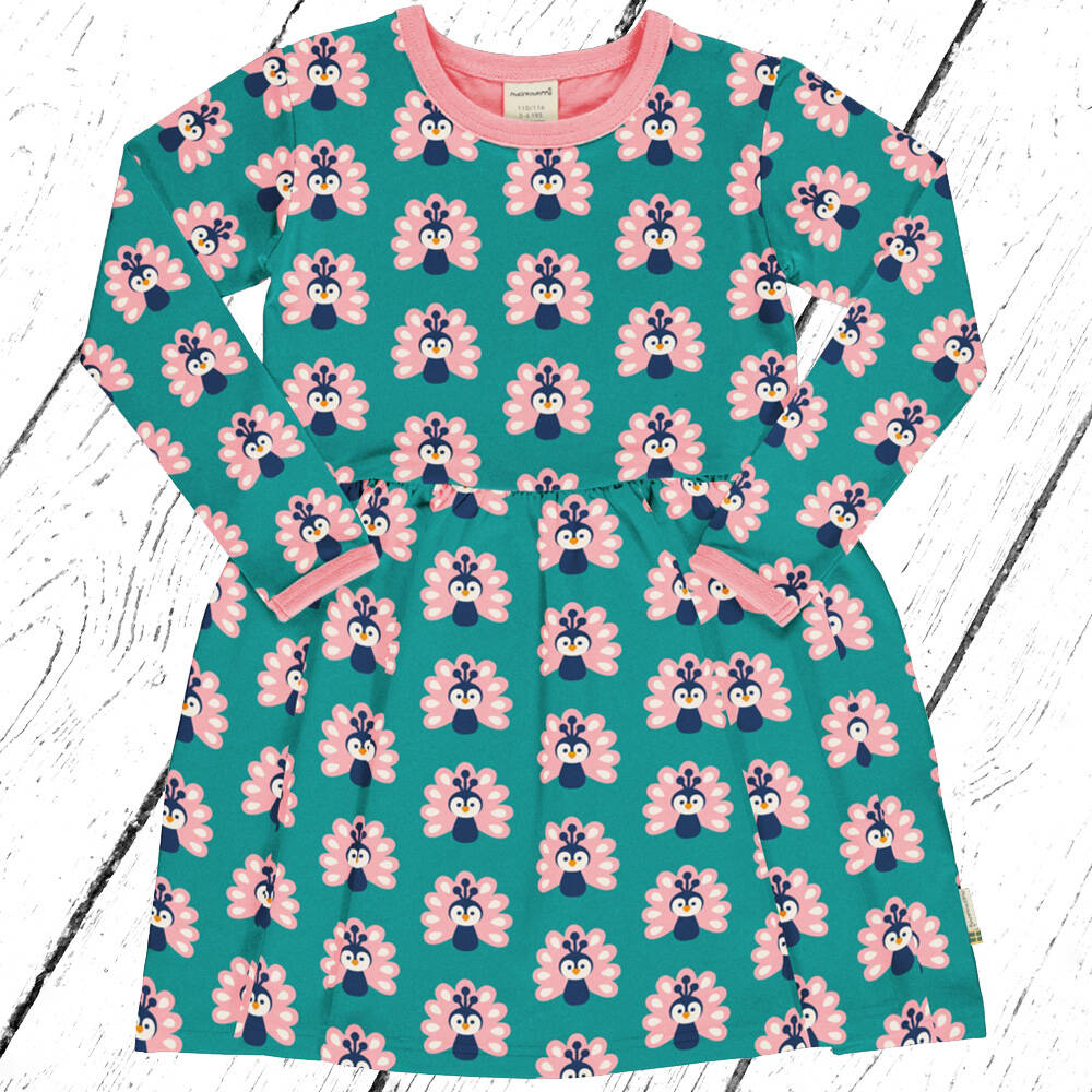 Maxomorra Kleid Dress Spin LS PEACOCK