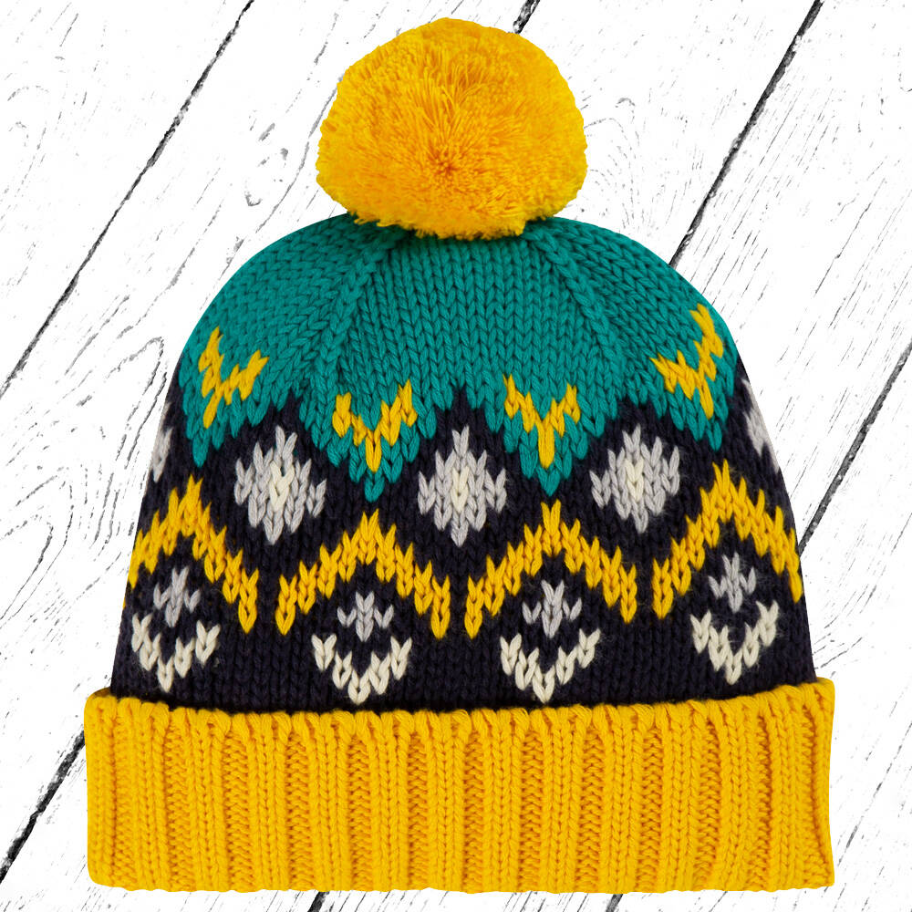 Frugi Strick Pudelmütze Blizzard Bobble Hat Bumble Bee Fairisle