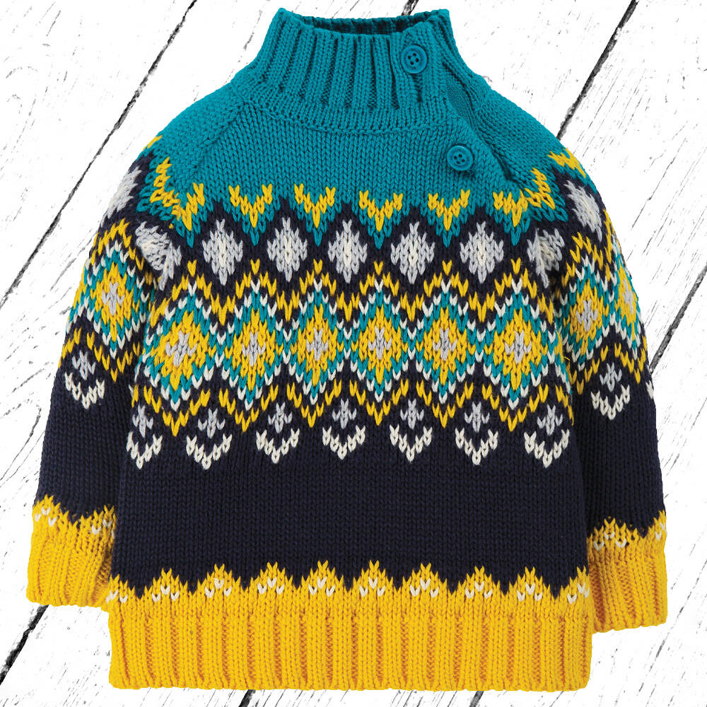 Frugi Strick Pulli Fyfe Fairisle Jumper Bumble Bee Fairisle