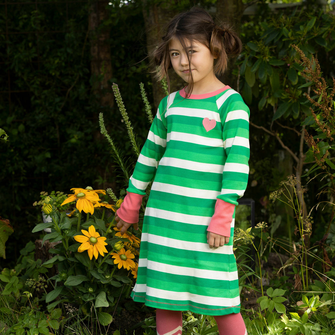 Albababy Kleid Everyday School Dress Kelly Green Stripes