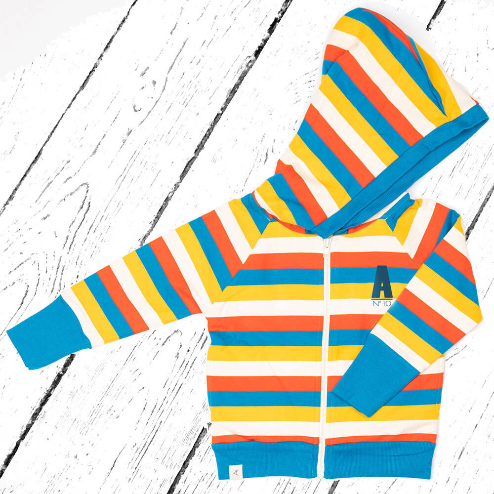 Albababy Jacke Alltime Zipper Hood Mykonos Blue Stripes