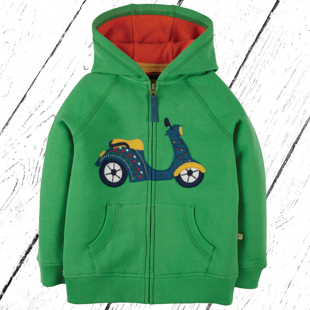 Frugi Jacke Lucas Zip Up Hoody Glen Green Bike