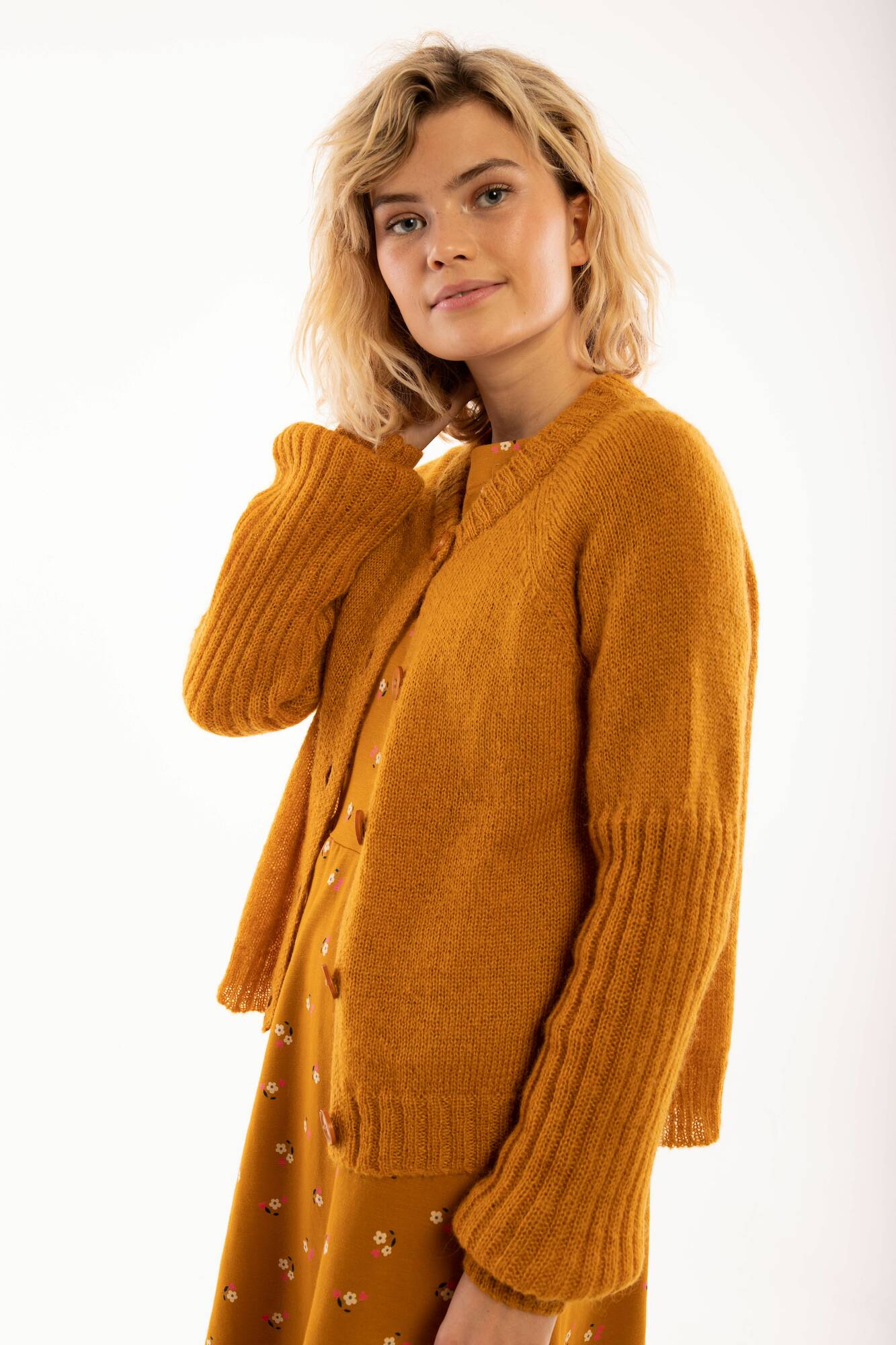 Danefae Ladys Strickjacke Arnaq Cardigan Mustard