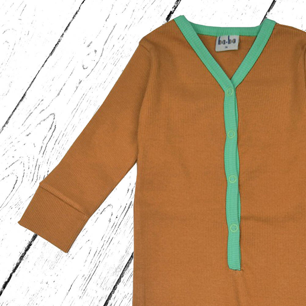 Baba Kidswear Overall Footed Bodysuit Brown Sugar