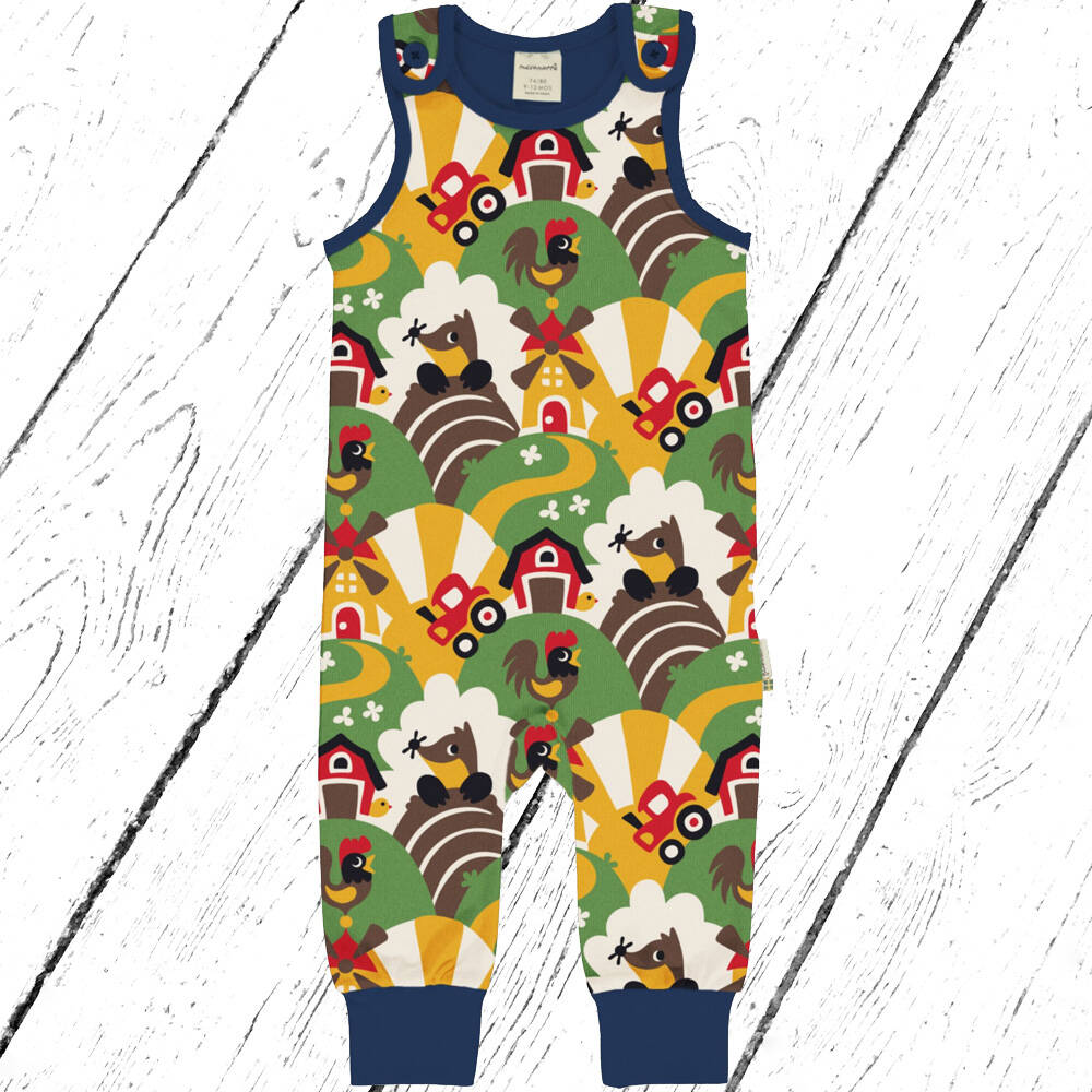 Maxomorra Trägeranzug Playsuit FARM