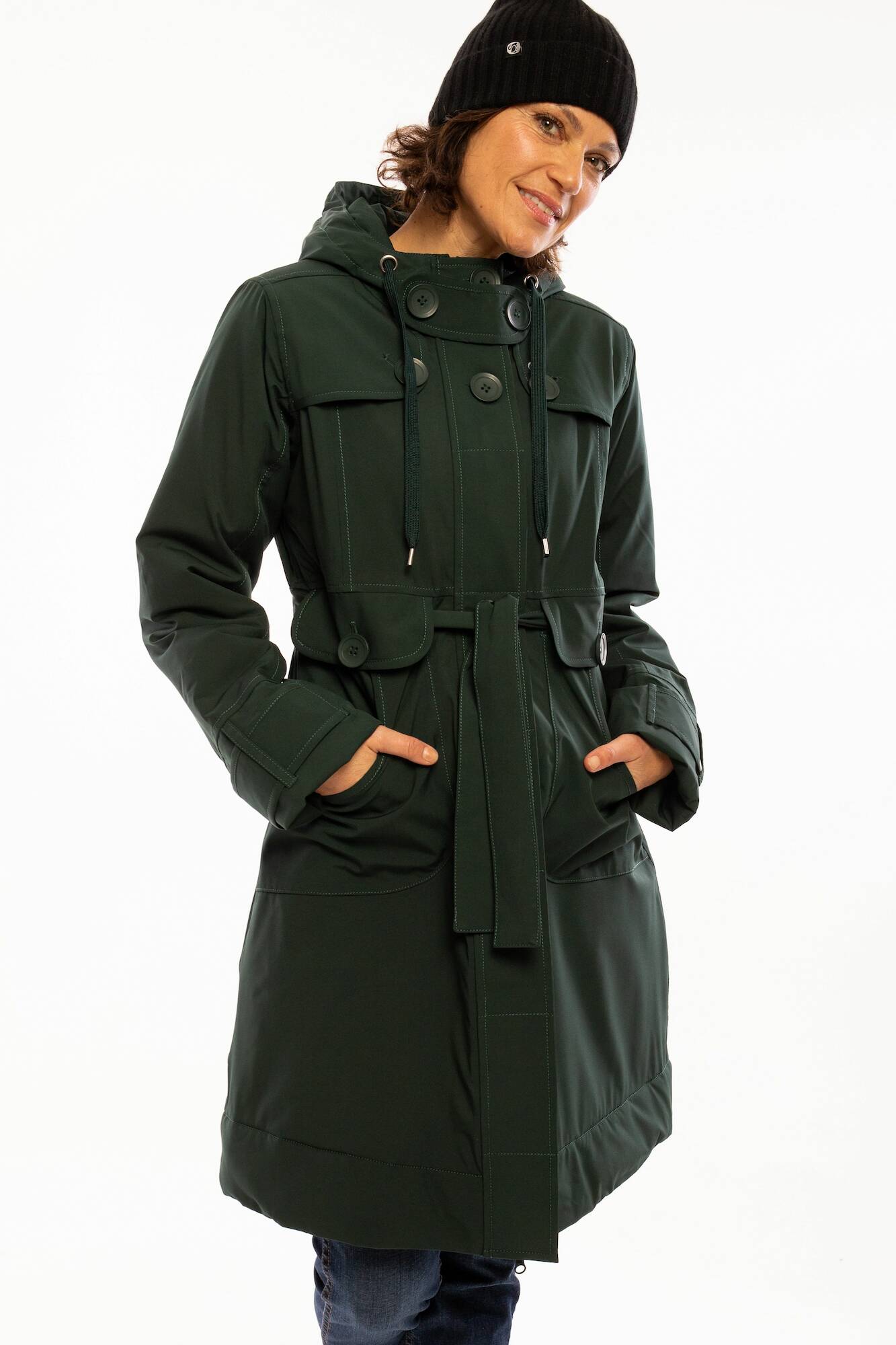 Danefae Wintermantel Else Stretch Winter Jacket Black Green