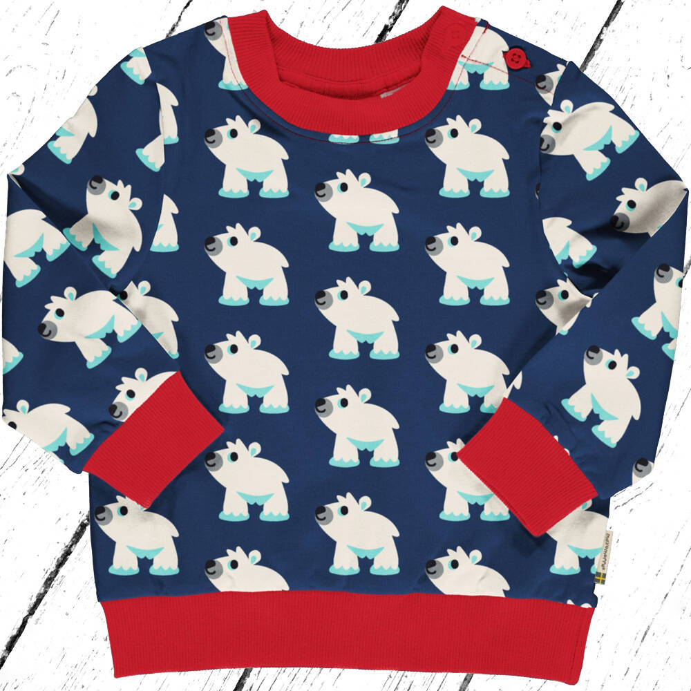 Maxomorra Sweatshirt Button POLAR BEAR