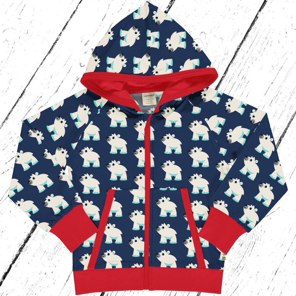 Maxomorra Jacke Cardigan Hood Sweat POLAR BEAR